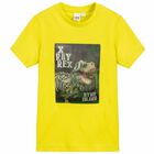 Boys Yellow Dinosaur T-Shirt, 1, hi-res