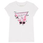 Girls White Logo T-Shirt, 1, hi-res