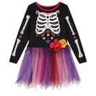 Girls Black Halloween Dia De Los Muertos Costume, 1, hi-res