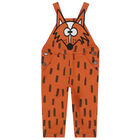 Younger Boys Brown Denim Fox Dungarees, 1, hi-res