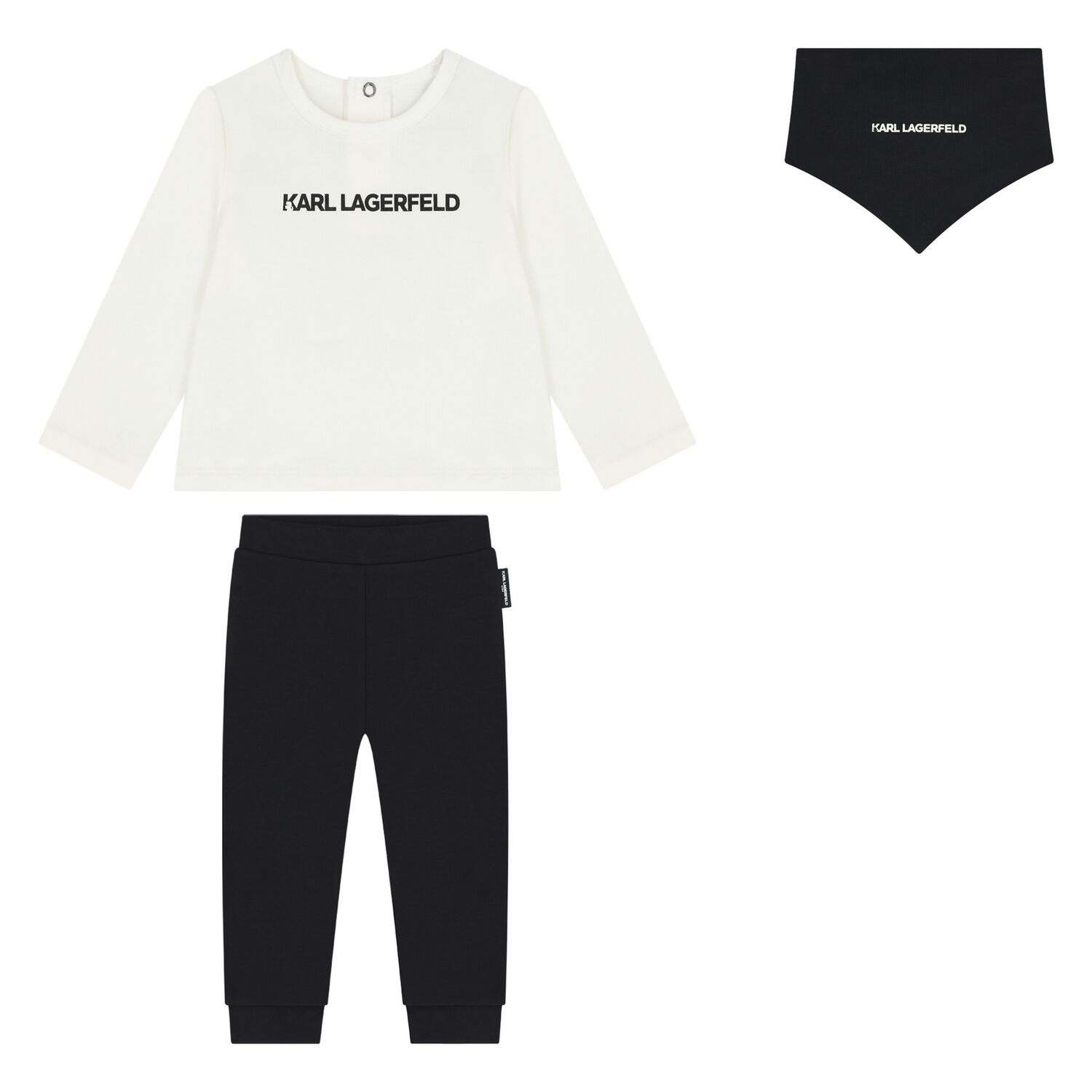 Younger Boys White & Black Trousers Set, 1, hi-res