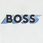 Younger Boys White Logo Long Sleeve Top, 2, hi-res