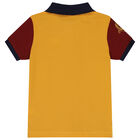 Boys Navy Blue & Yellow Logo Polo Shirt, 1, hi-res