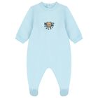 Blue Teddy Bear Logo Babygrow, 3, hi-res