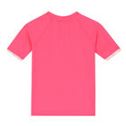 Girls Pink & White Logo Rash Vest, 1, hi-res