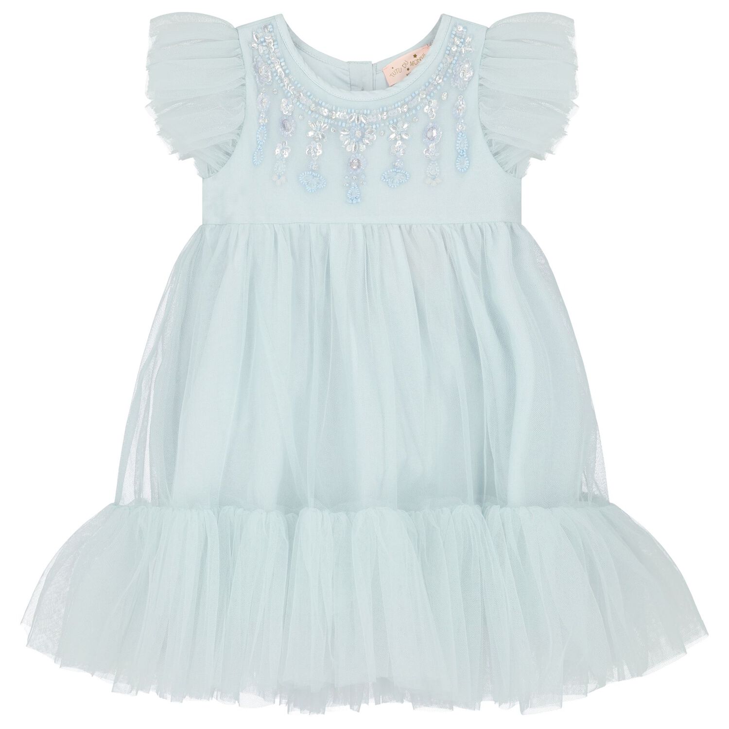 Younger Girls Blue Embellished Tulle Dress Set, 1, hi-res image number null