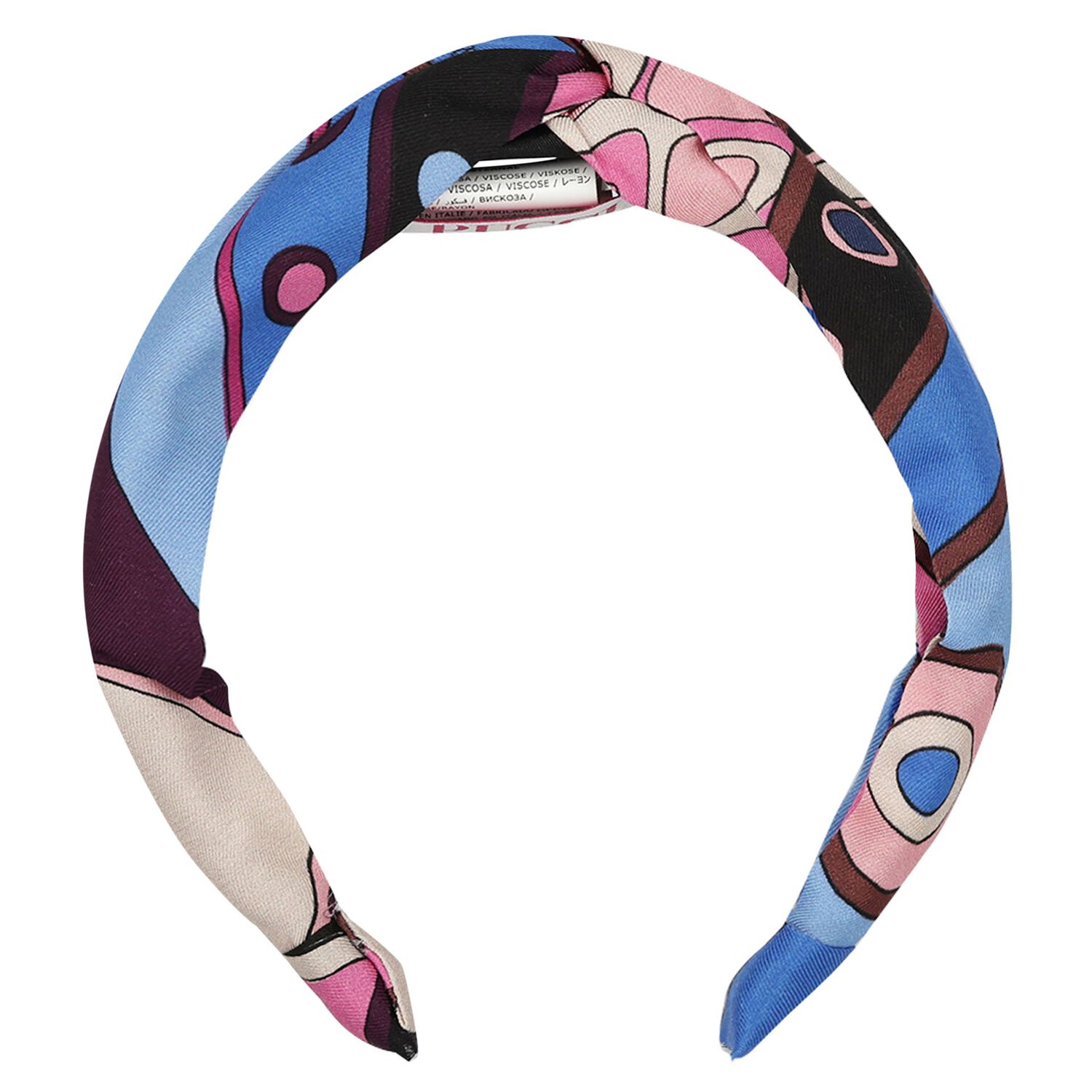Girls Blue & Pink Vivara Knot Tie Headband, 1, hi-res