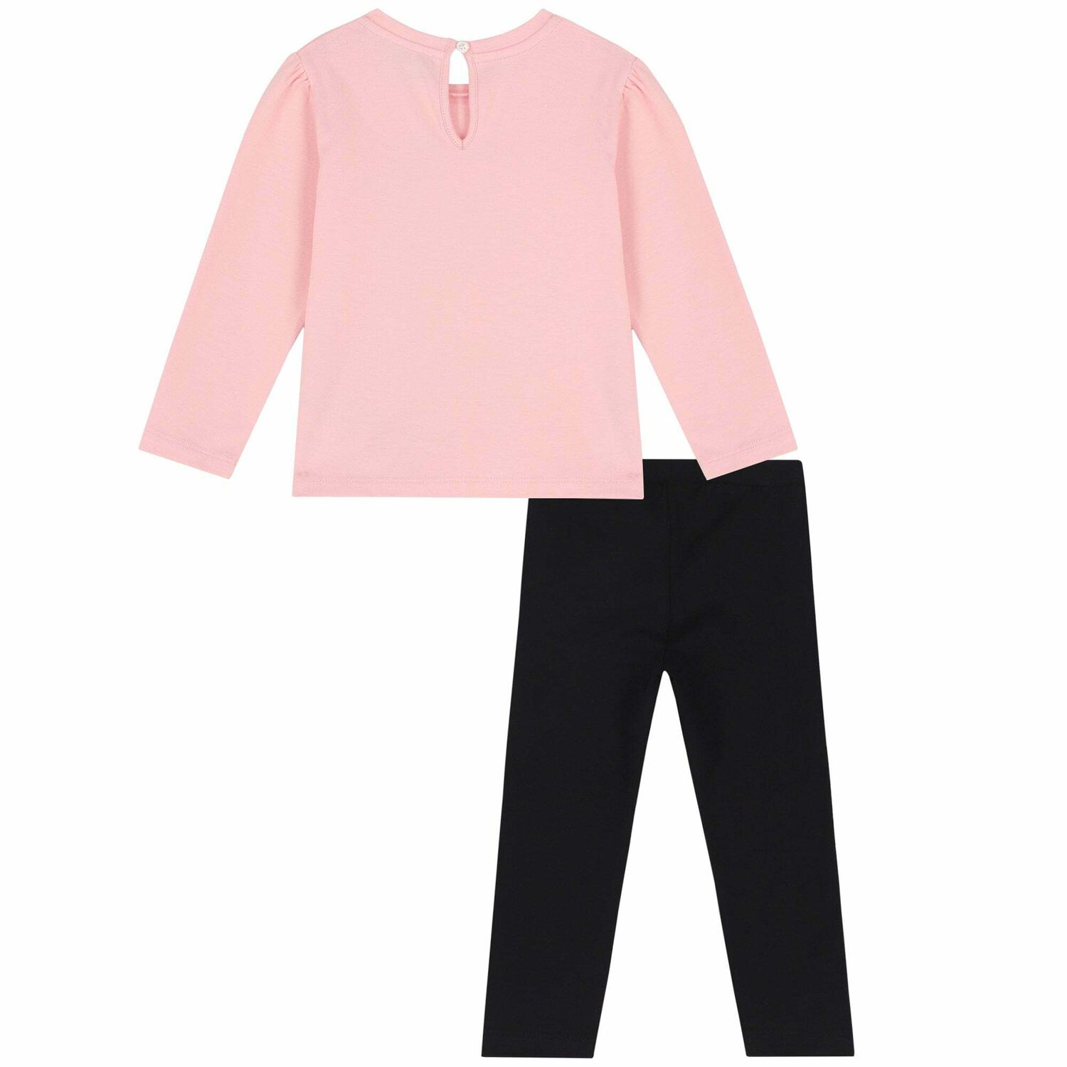 Younger Girls Pink & Black Logo Leggings Set, 1, hi-res