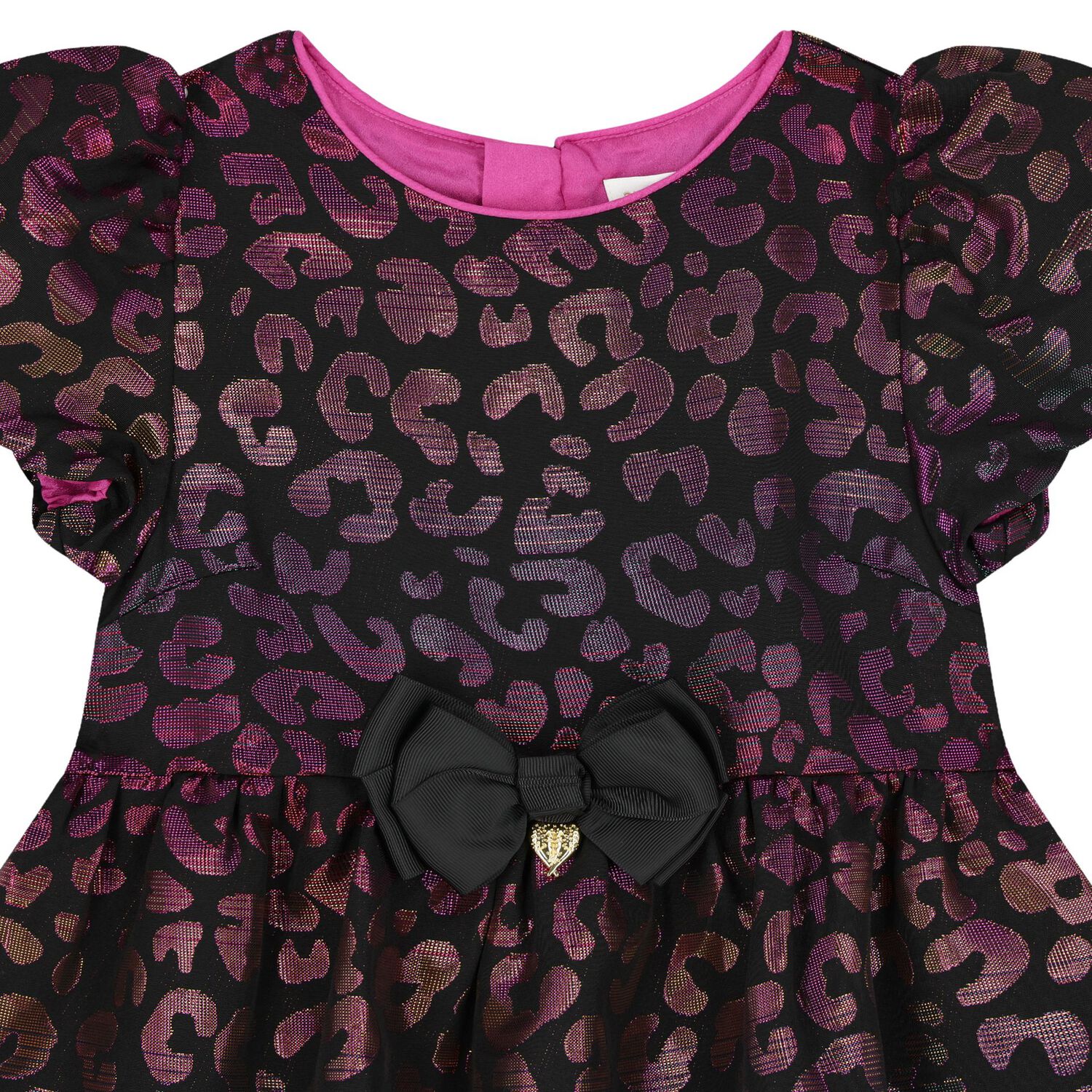 Girls Black Tiered Dress, 1, hi-res