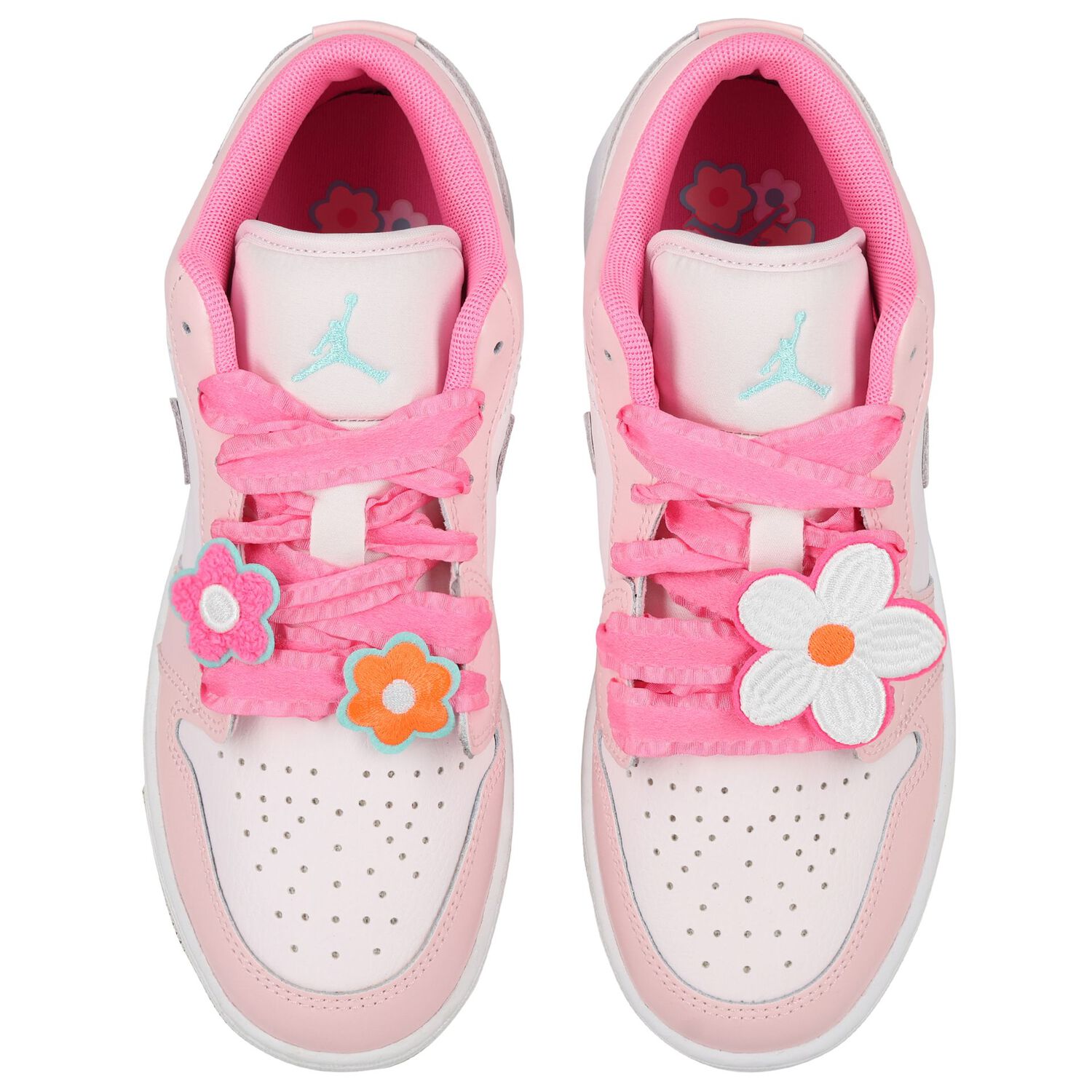Girls Pink Logo Air Jordan 1 Low SE Trainers, 1, hi-res