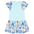 Girls Blue Logo Dress, 1, hi-res