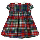 Baby Girls Red & Green Tartan Dress, 1, hi-res