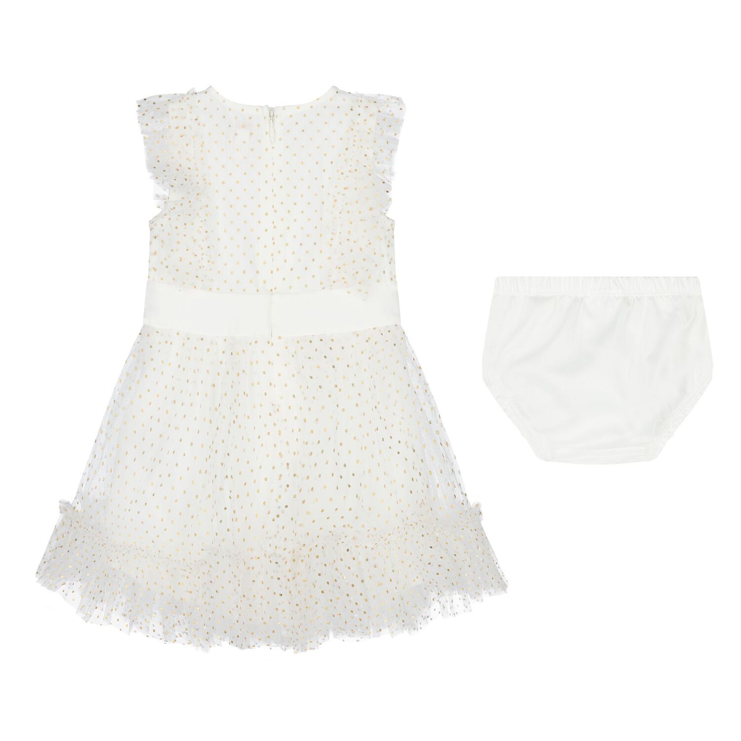 Younger Girls Ivory Tulle Dress Set, 1, hi-res