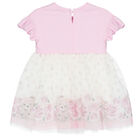Younger Girls White & Pink Roses & Bears Tulle Dress, 1, hi-res