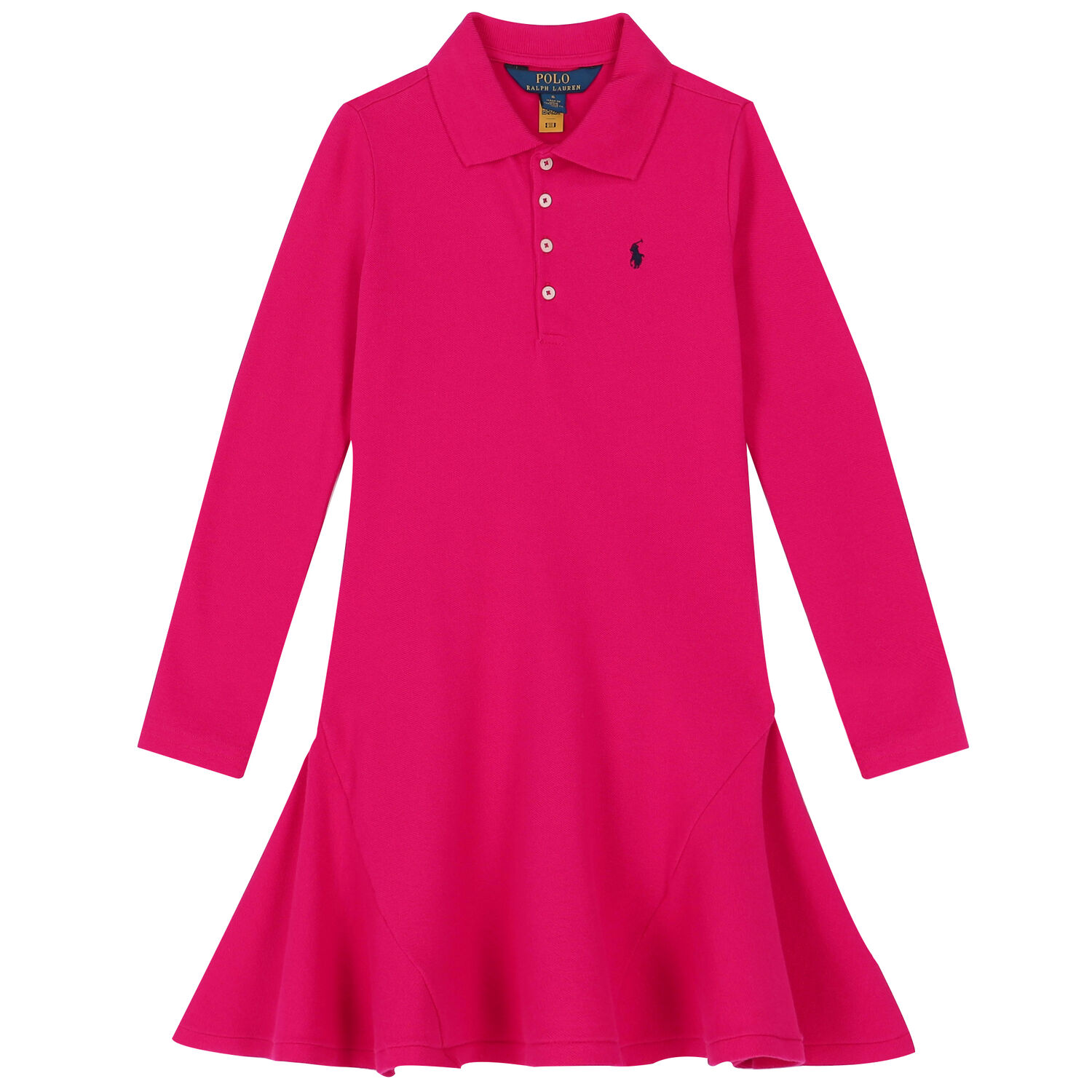 Girls Pink Logo Polo Dress, 1, hi-res image number null
