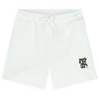 Boys White Logo Shorts, 1, hi-res