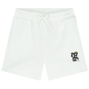 Boys White Logo Shorts