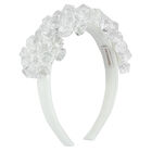 Girls White Embellished Diamante Headband, 1, hi-res