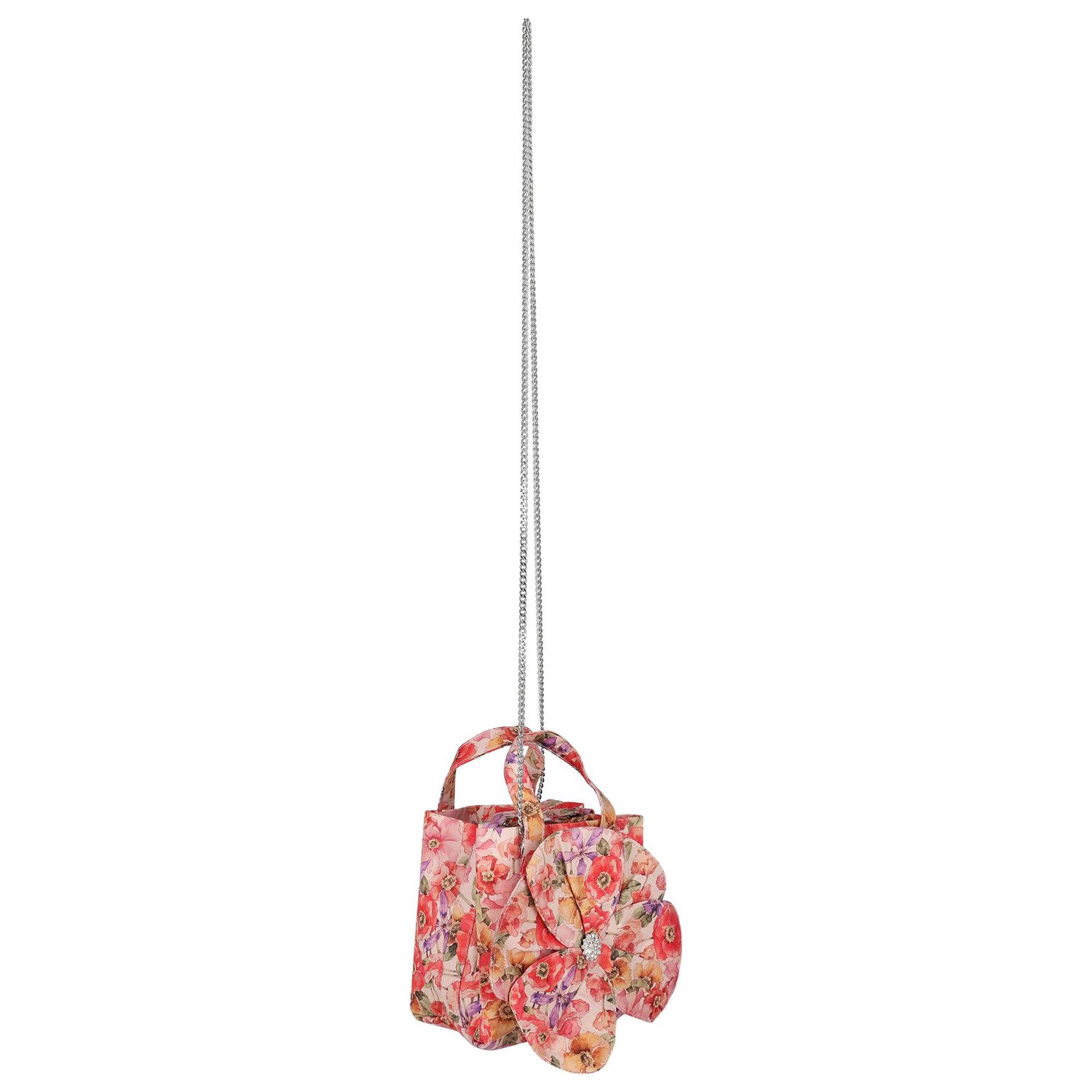 Girls Pink Floral Handbag ( 14CM ), 1, hi-res