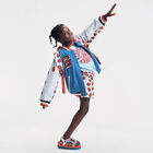 Girls Red & Blue Logo Sandals, 1, hi-res