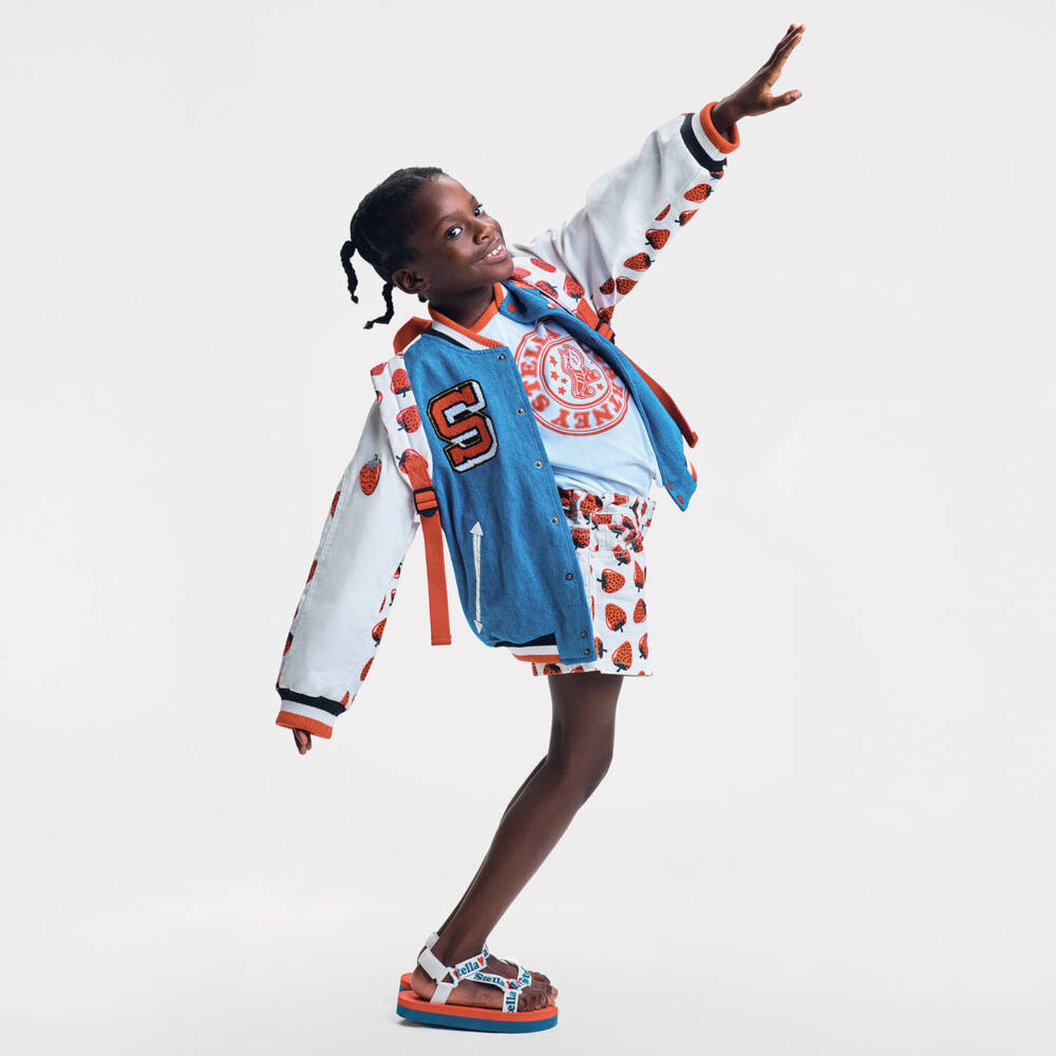 Girls Red & Blue Logo Sandals, 1, hi-res image number null