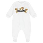 White Teddy Bear Logo Babygrow Gift Set, 3, hi-res