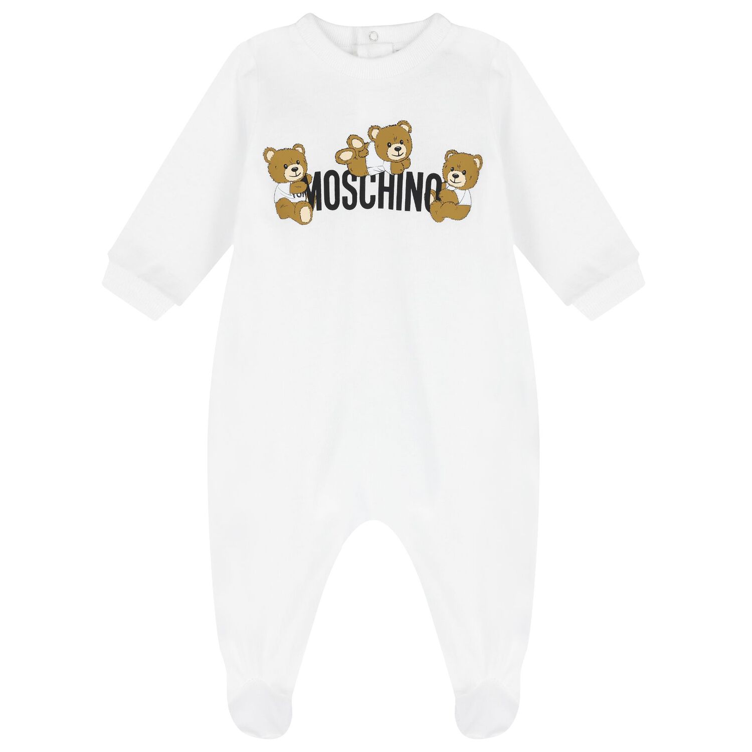 White Teddy Bear Logo Babygrow Gift Set, 3, hi-res