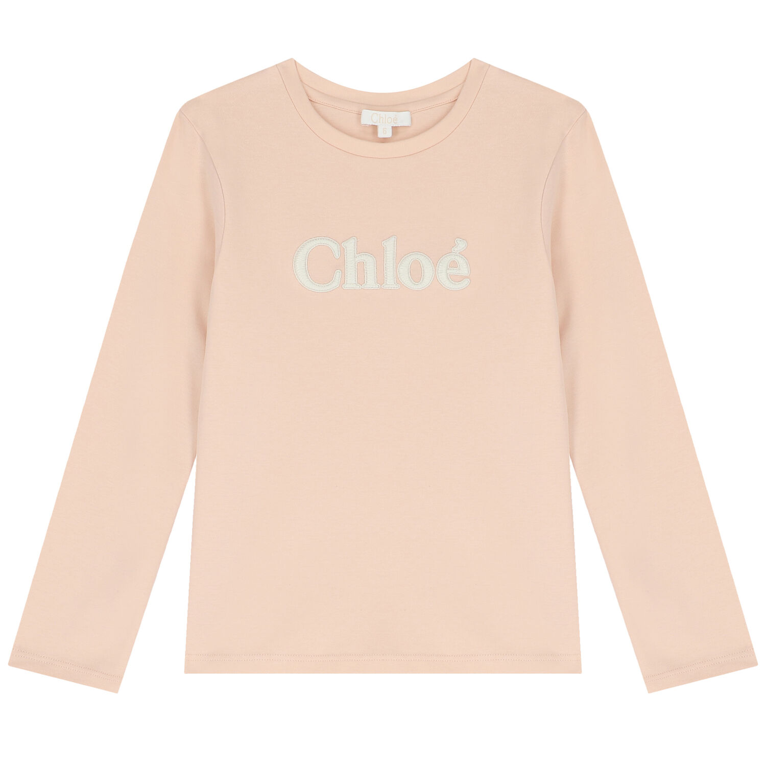 Girls Pink Logo Long Sleeve Top, 1, hi-res