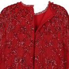 Girls Red Bow Lattice Sequin Cape Dress, 2, hi-res