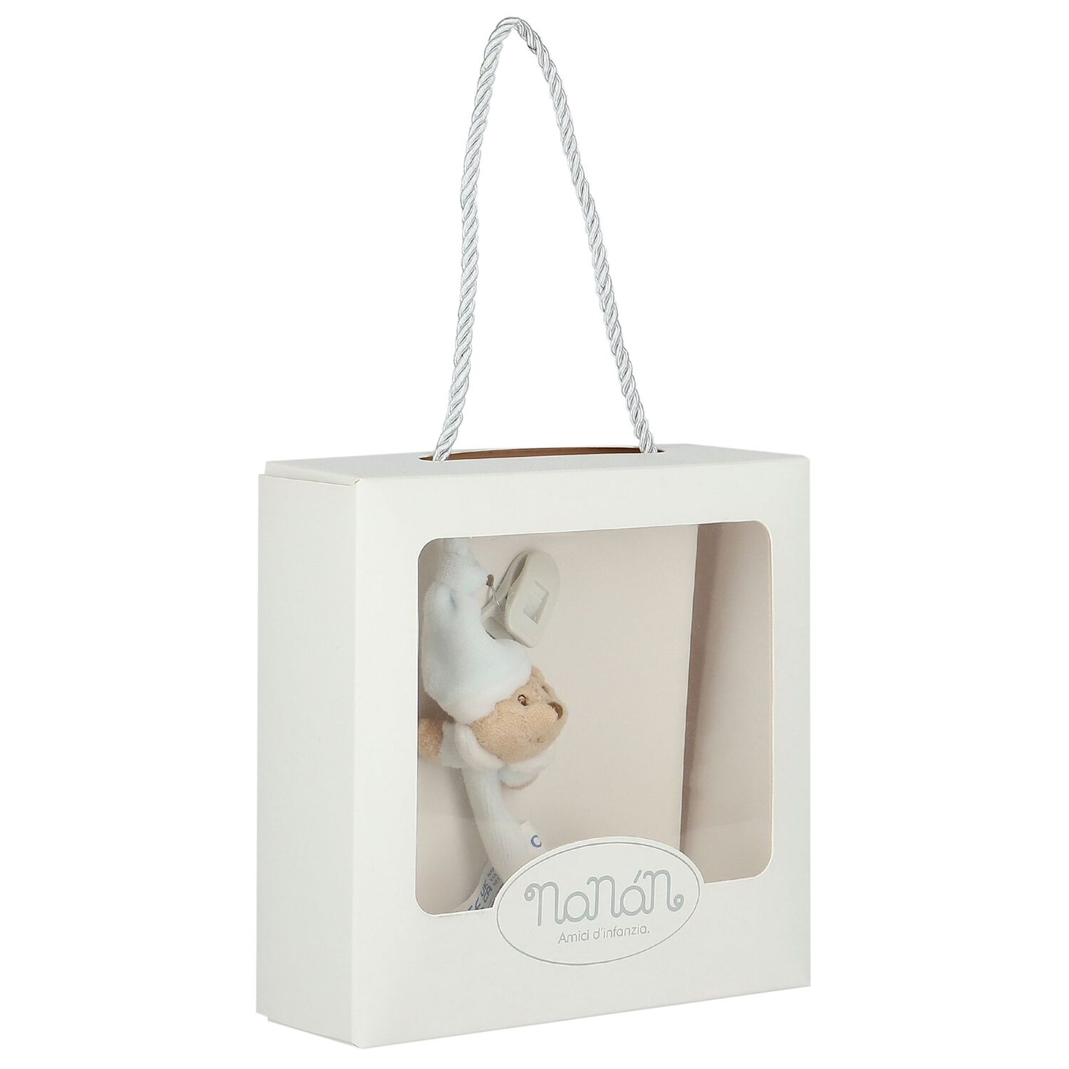 Baby Boys Blue Teddy Bear Dummy Clip, 1, hi-res image number null