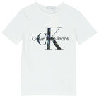 Boys White Logo T-Shirt, 1, hi-res