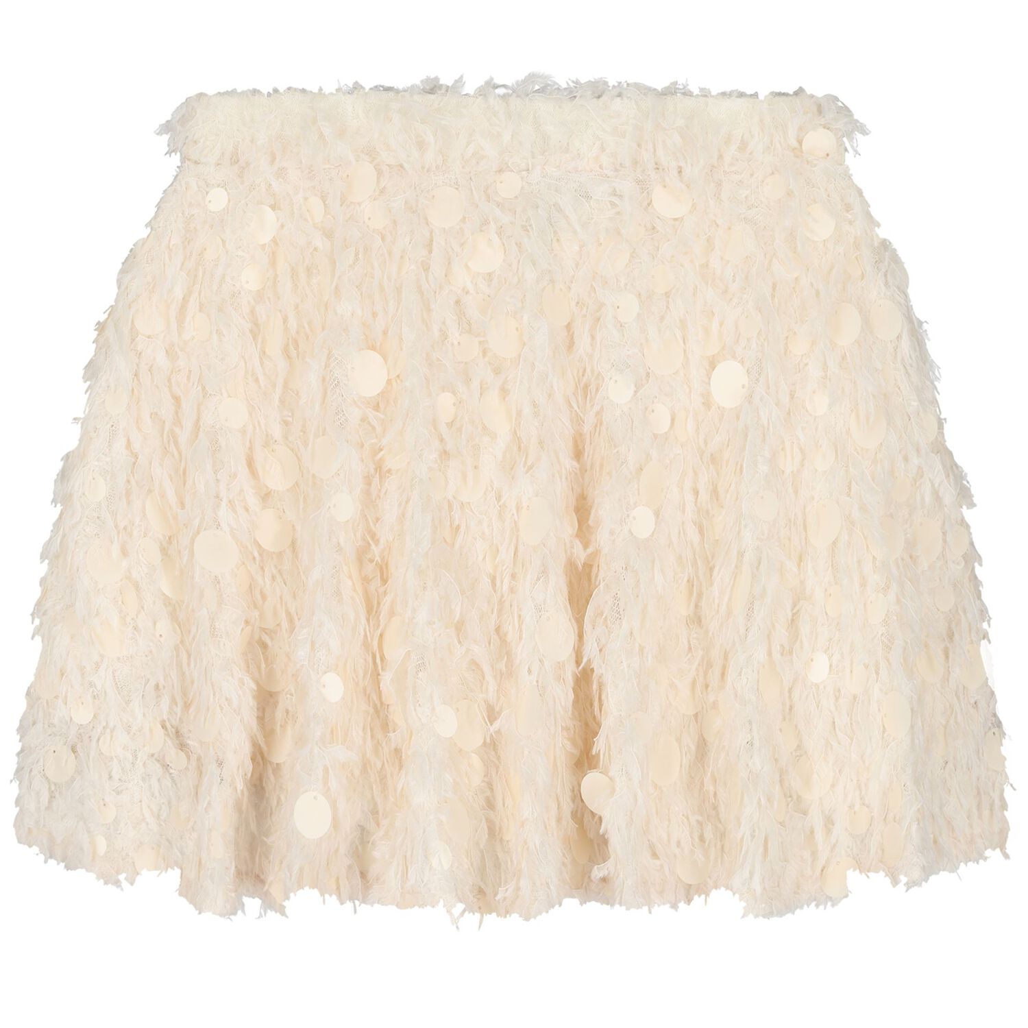 Girls White & Beige Embellished Skirt Set , 1, hi-res
