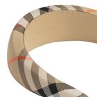 Girls Beige Check Headband, 1, hi-res