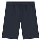Younger Boys Navy Blue Logo Shorts, 1, hi-res