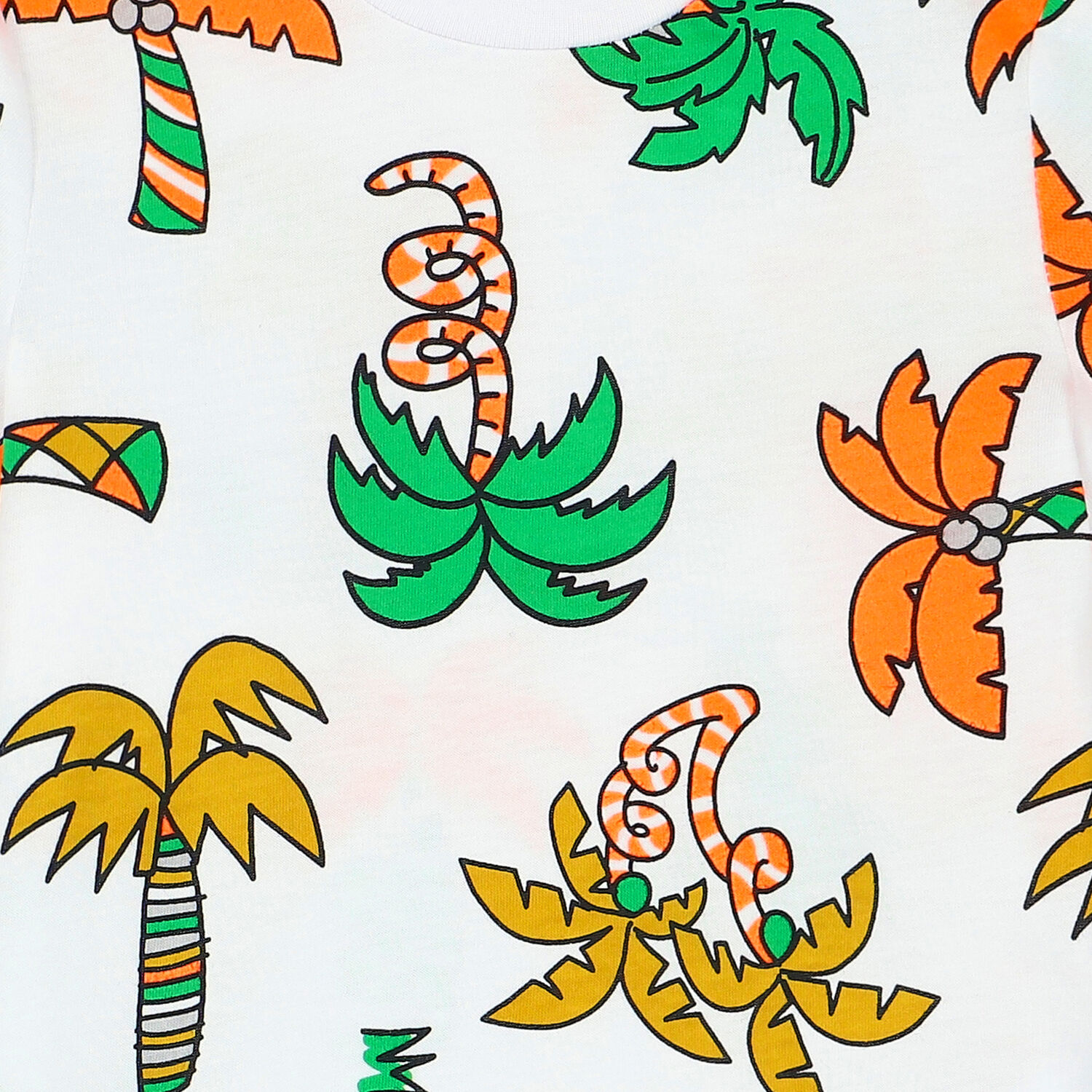 Younger Girls White Palm Tree T-Shirt, 1, hi-res