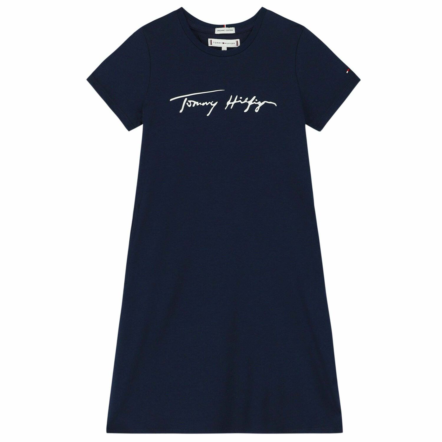 Girls Navy Logo Dress, 1, hi-res