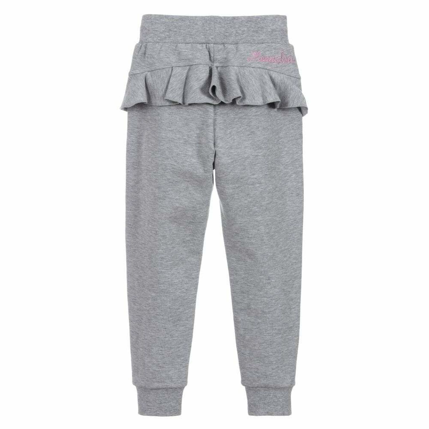 Girls Grey Ruffle Joggers, 1, hi-res image number null