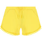 Girls Yellow Shorts, 1, hi-res