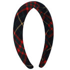 Girls Navy Blue, Green & Red Tartan Headband, 1, hi-res
