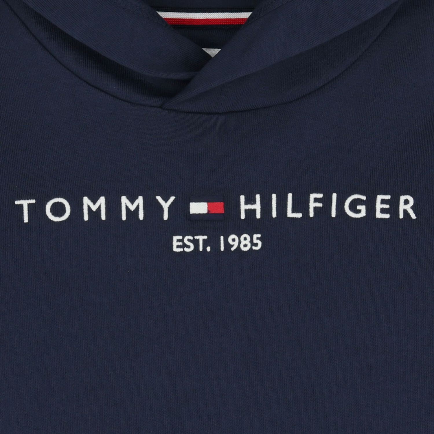 Boys Navy Blue Logo Hooded Top, 2, hi-res