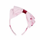 Girls Pink Bow Headband , 1, hi-res