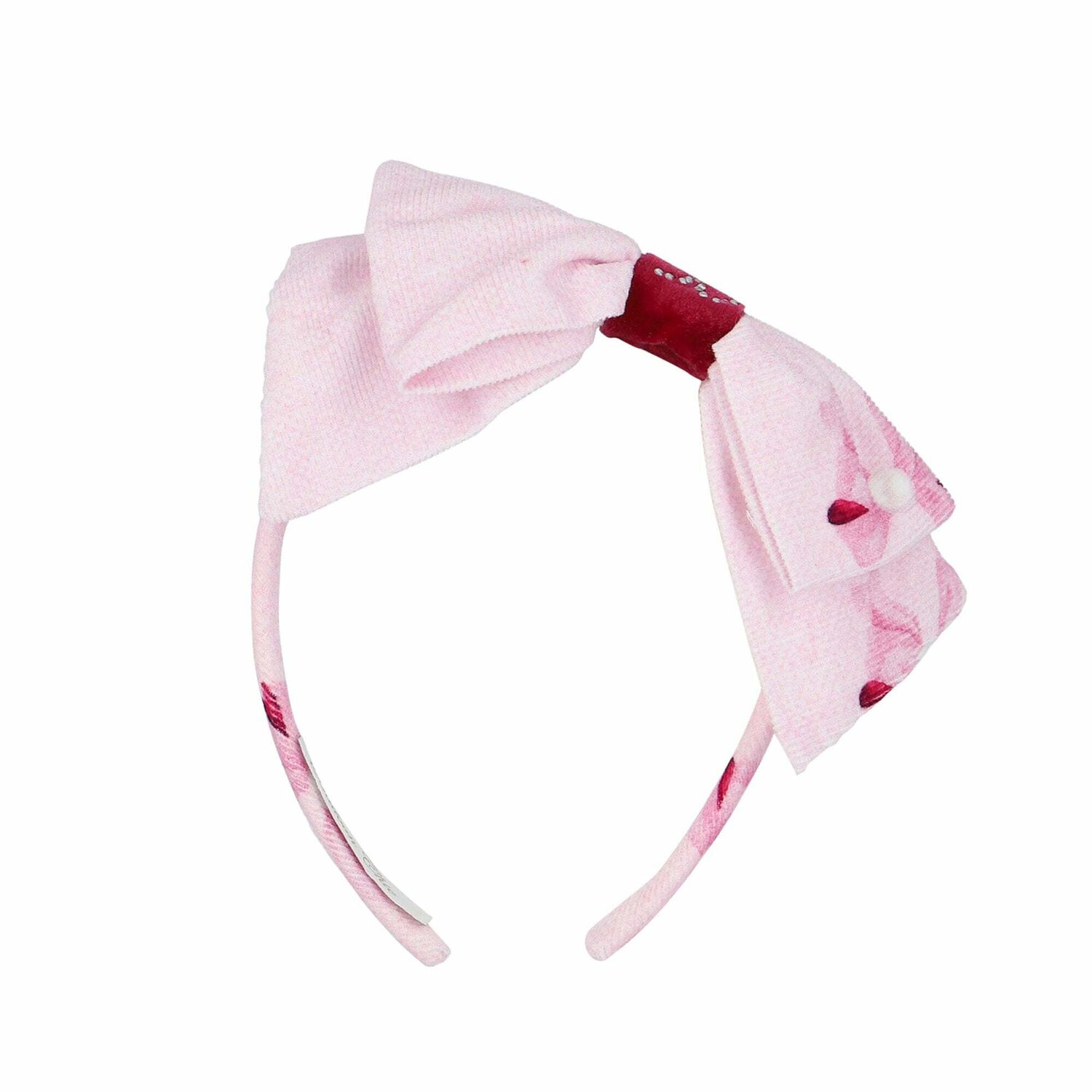 Girls Pink Bow Headband , 1, hi-res image number null