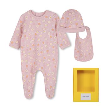 Baby Girls Pink Daisy Logo Babygrow Gift Set