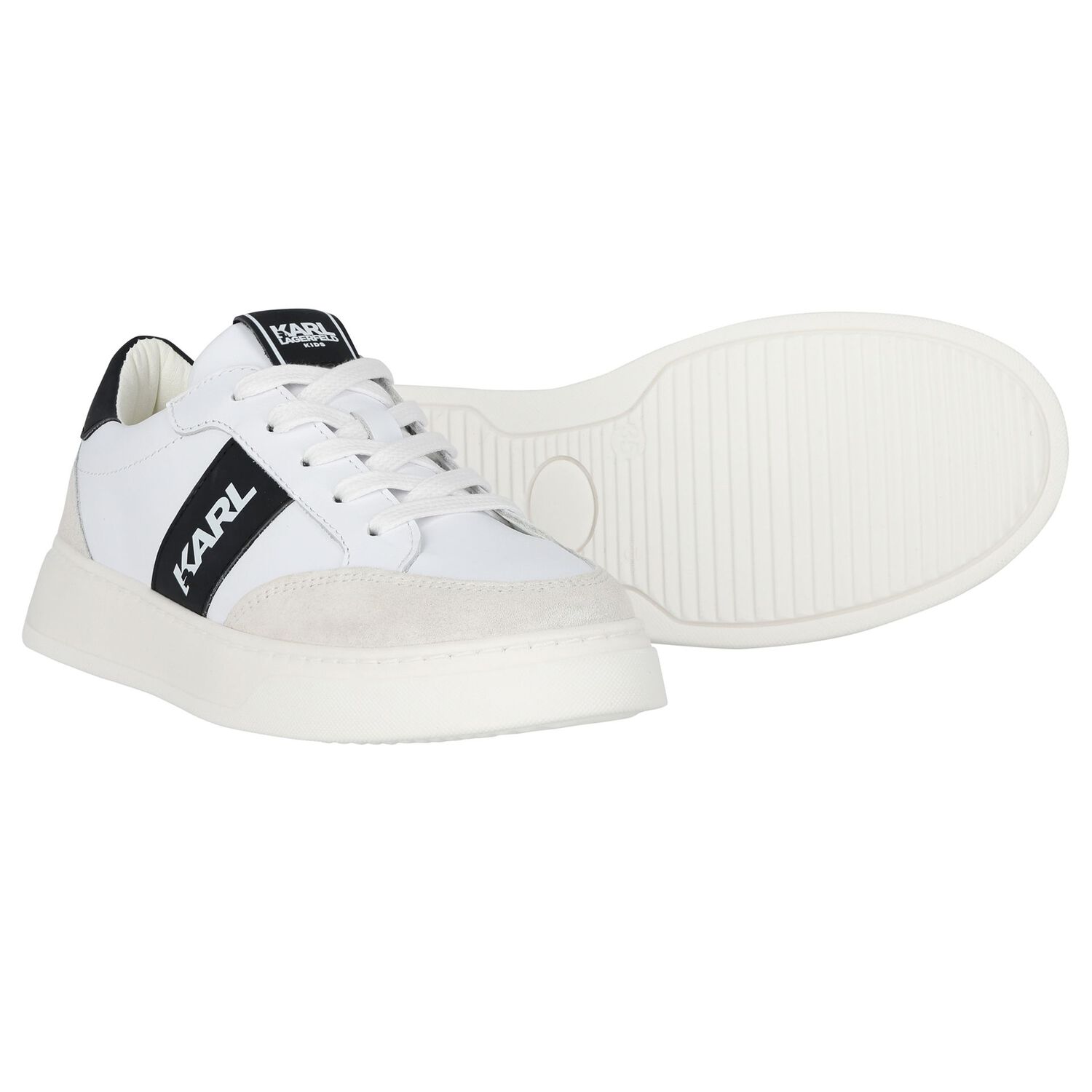 Boys White Logo Trainers, 1, hi-res image number null