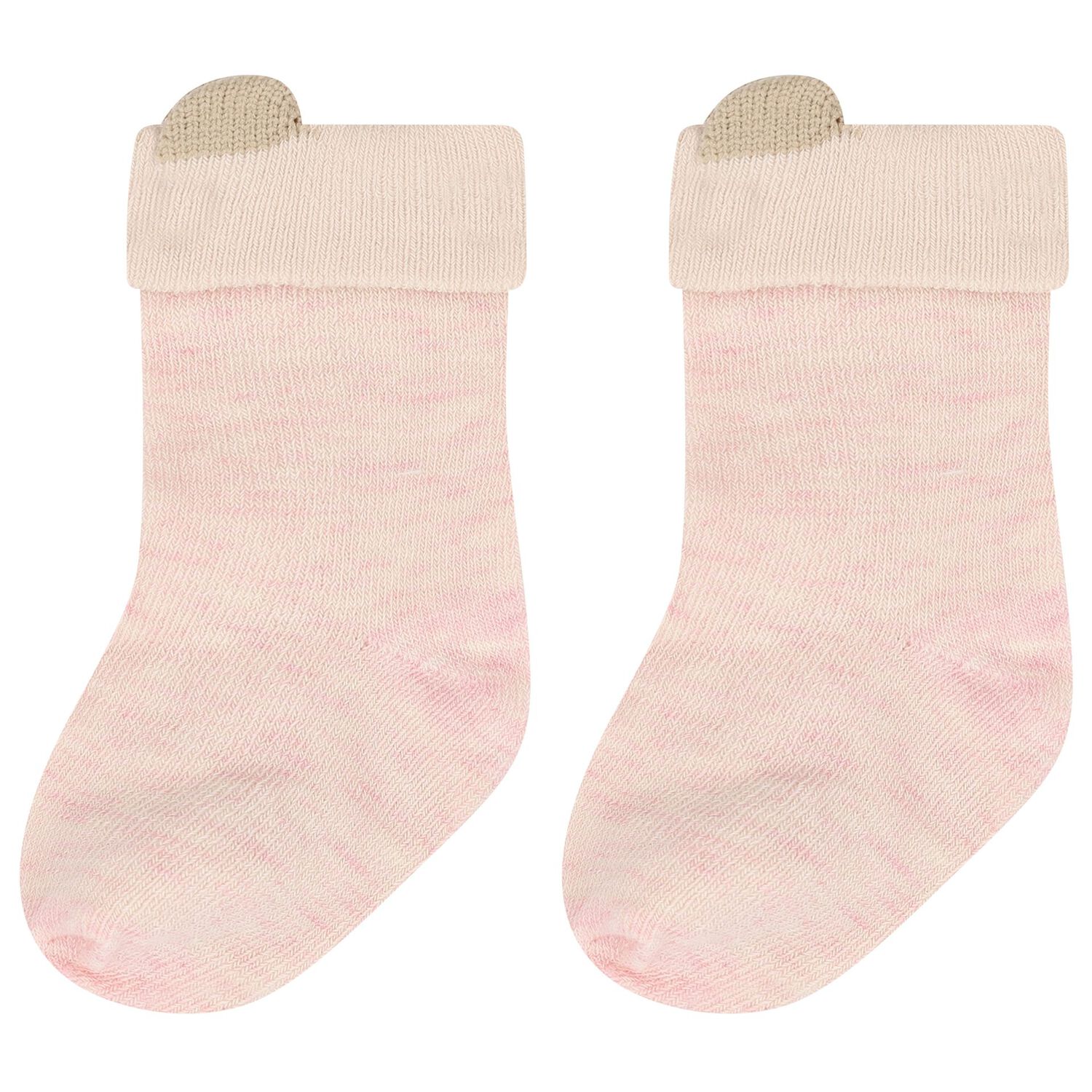 Baby Girls Ivory & Pink Socks ( 4 Pack ) , 1, hi-res