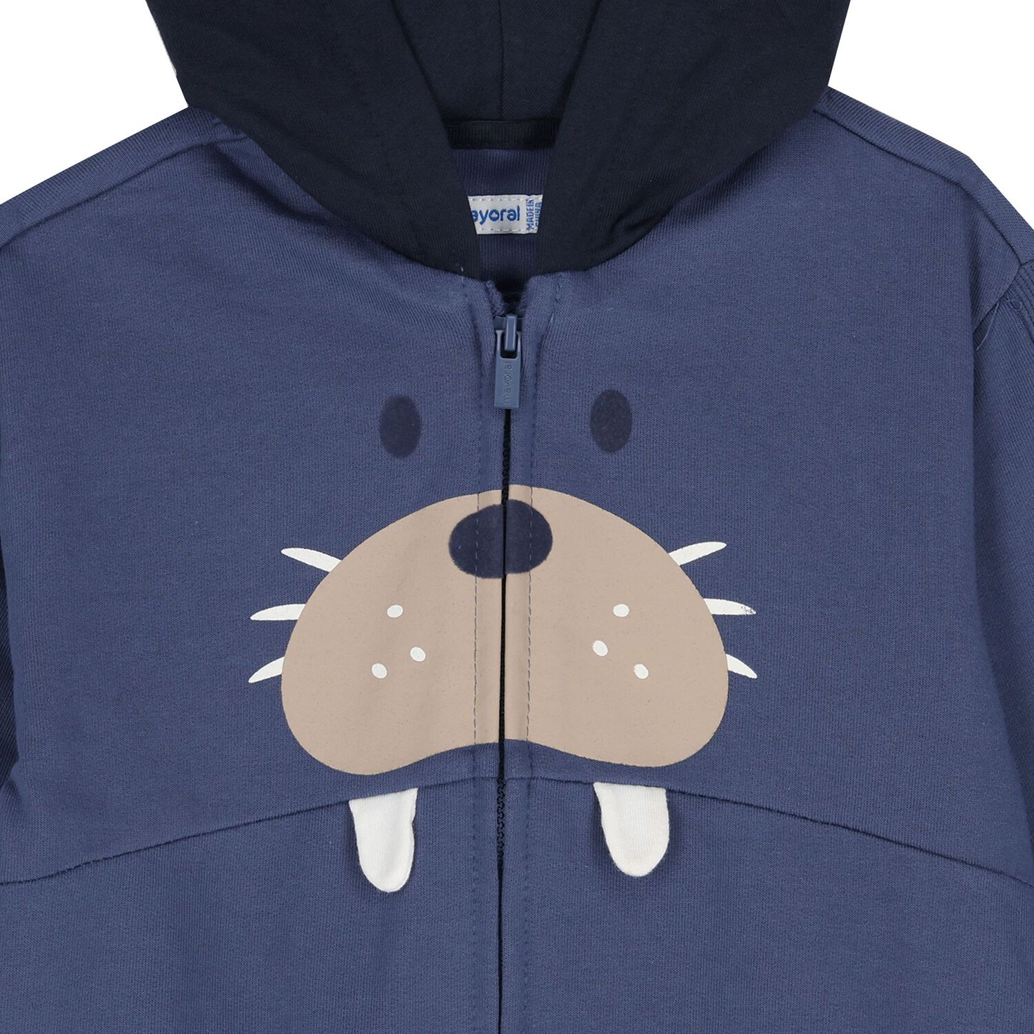 Younger Boys Ivory & Navy Blue Polar Bear Tracksuit Set (3 Piece), 2, hi-res