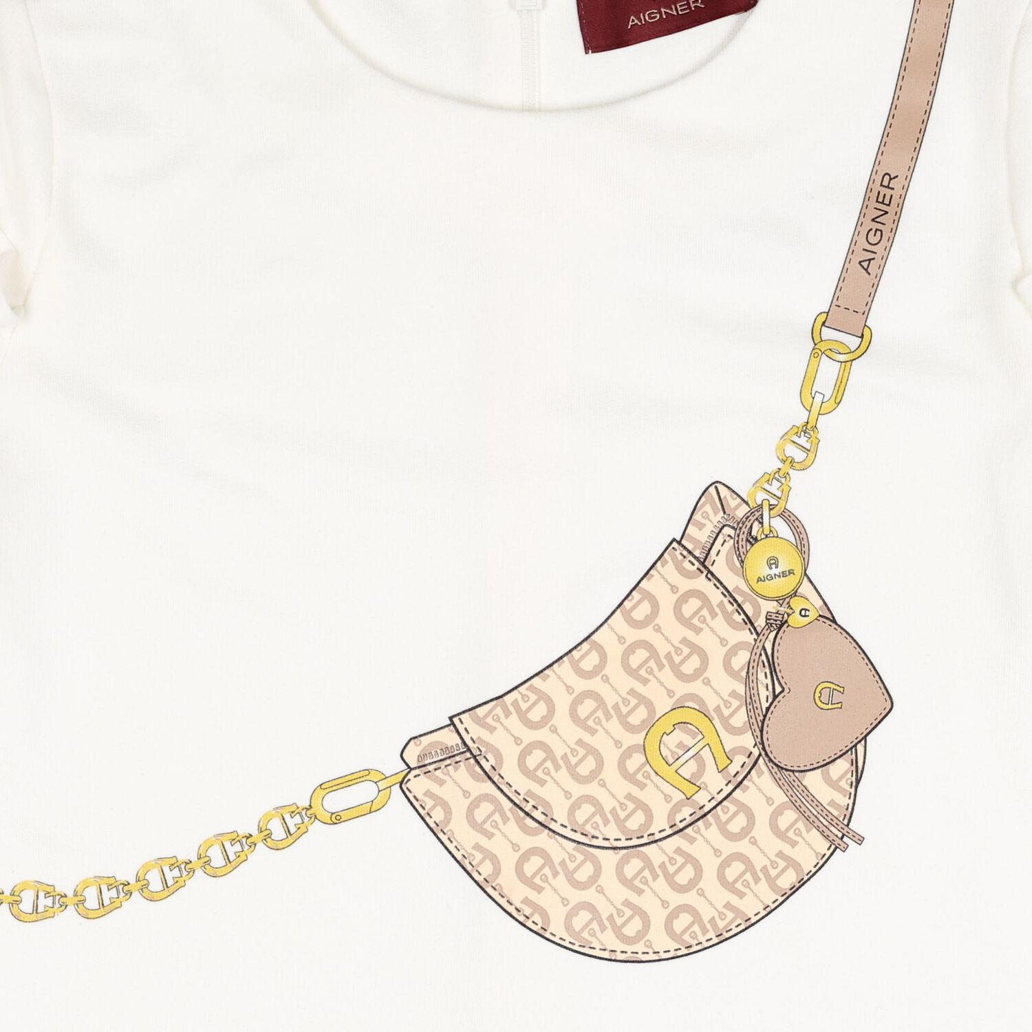 Girls Ivory Bag Logo Dress, 1, hi-res
