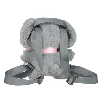 Girls Grey & Pink Elephant Backpack