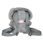 Girls Grey & Pink Elephant Backpack, 1, hi-res