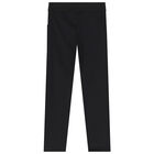 Girls Black Logo Leggings, 1, hi-res